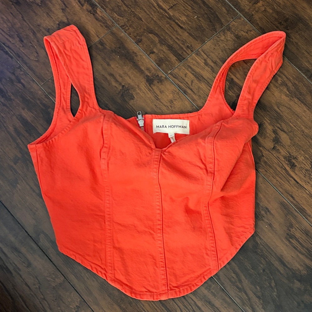 Mara Hoffman Bold Orange Crop Top